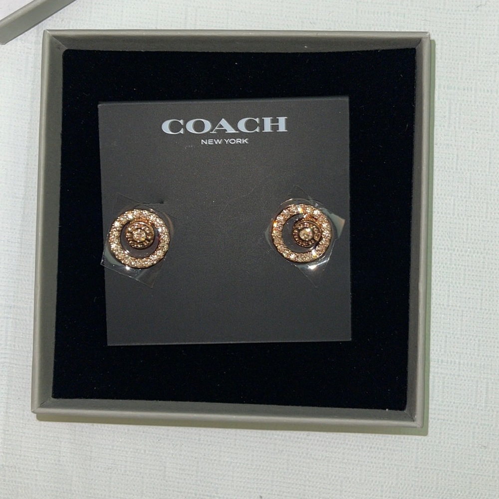Coach NEW YORK.. Rose gold earrings!
